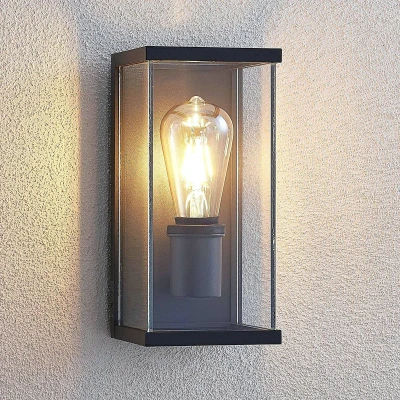 Afbeelding van Buitenwandlamp Sasanne, hoekig, glas