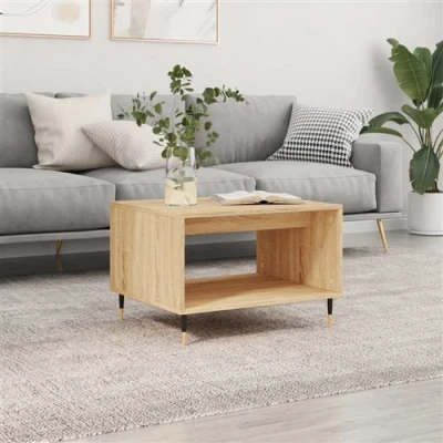 Afbeelding van vidaXL Salontafel 60x50x40 cm bewerkt hout sonoma eikenkleurig