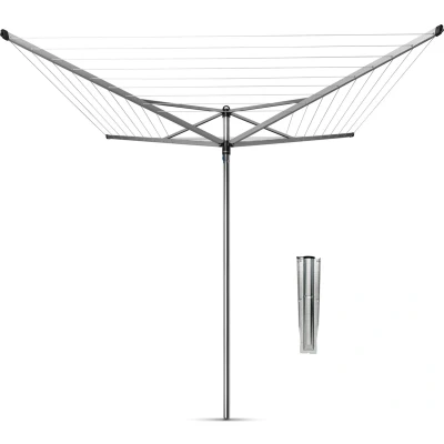 Afbeelding van Topspinner droogmolen 40 meter met metalen grondanker Metallic Grey Brabantia