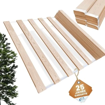 Afbeelding van Uittrekbare lattenbodem 70 x 200 cm 13 latten extra stabiele van massief hout belastbaar tot 150 kg voor een of tweepersoonsbed
