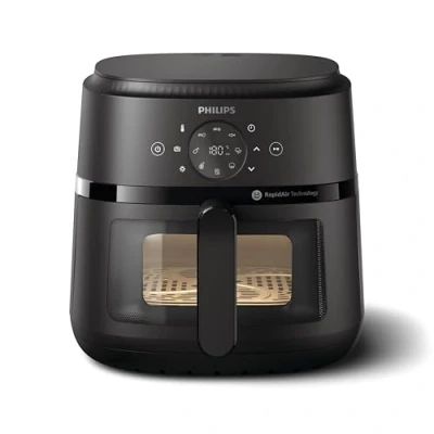 Image de Philips 2000 Series Airfryer 13 façons de cuisiner, technologie Rapid Air, jusqu&#039;à 90% matières grasses en moins, fenêtre cuisson, cuve 6,2L, écran tactile, noir (NA230/00)