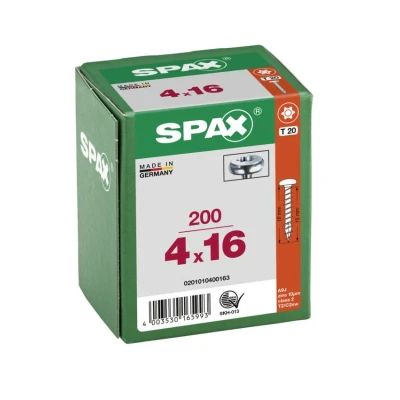 Afbeelding van Spax Spaanplaatschroef cilinderkop verzinkt T Star T20 4.0x16mm (per 200 stuks)