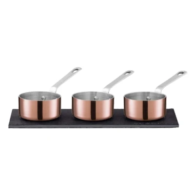 Afbeelding van Scanpan 0,08 L / 6cm Mini Sauspan Set Met Leisteenbord Metallic