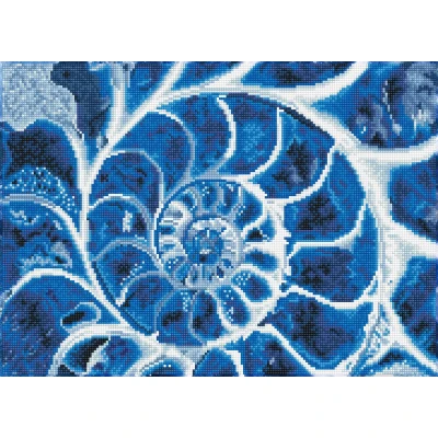 Afbeelding van Diamond Painting Volwassenen Ronde Steentjes Volledig Pakket Hobby Dotz® DD9.057 Blauwe schelp 51 x 37cm
