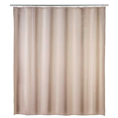 Image de Wenko 20045100 rideau de douche en textile beige anti moisissure 180x200 cm