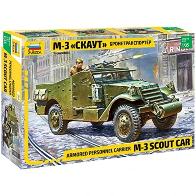 Afbeelding van 1:35 Zvezda 3519 Armored Personnel Carrier M3 Scout Car Plastic Modelbouwpakket