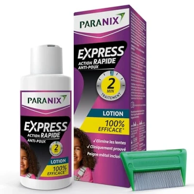 Image de Paranix Lotion Express 2 Minutes est 100% Efficace contre les Poux de Tête, Nymphes et œufs/Lentes 195ml