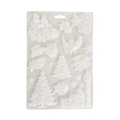 Afbeelding van Stamperia Gear up for Christmas Soft Mould A4 Trees and Elements (K3PTA4579)