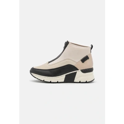 Afbeelding van Rieker Sneakers hoog, Dames, Maat: 36, Schwarz/crema/cliff/perlcreme Textiel