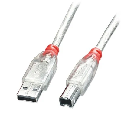 Afbeelding van Kabel USB A naar B LINDY 41755 Transparant 5 m