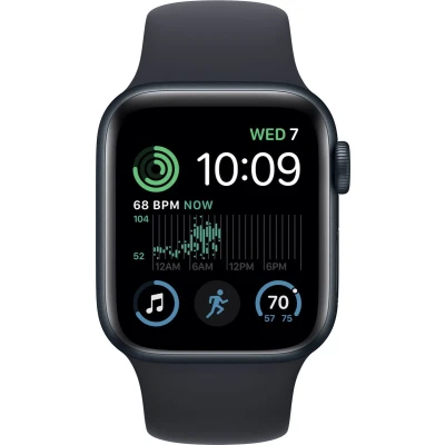 Afbeelding van Apple Watch SE 2022 40mm Zwart (Zwarte Siliconenband)