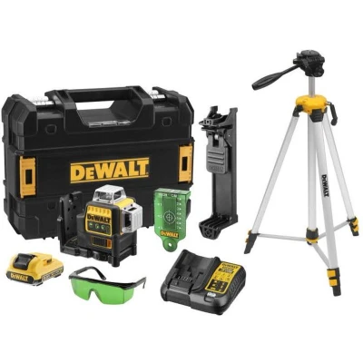 Afbeelding van DeWALT DCE089D1GTRI 10.8V Li Ion accu Kruislijnlaser in koffer (1x 2,0Ah accu) + statief 30m