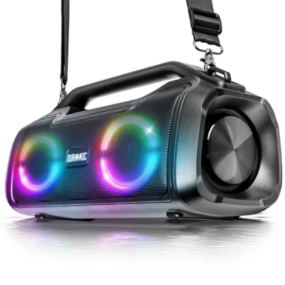 Afbeelding van Duronic BX48 Draagbare Bluetooth luidspreker, 80 W, draadloze boombox met RGB verlichting, IPX5 waterdicht, batterijduur van 4,5 uur, compatibel AUX USB