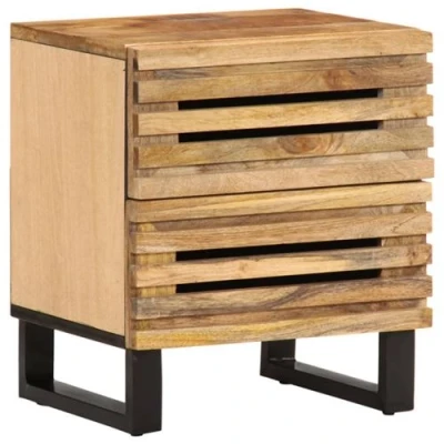 Afbeelding van Nachtkastje 40x33x46 cm massief ruw mangohout