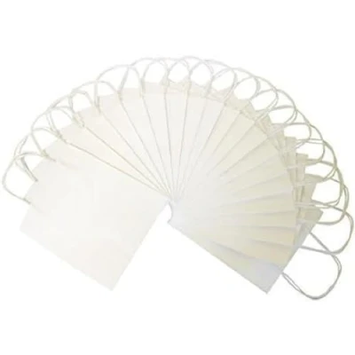 Afbeelding van Tas met handvat Folia kraftpapier 110gr 12x15x5.5cm 20 stuks wit
