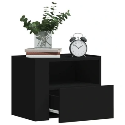 Afbeelding van Nachtkastjes wandgemonteerd 2 st 45x30x35 cm zwart