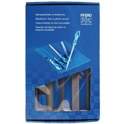 Afbeelding van PFERD 11801532 Werkplaatsvijlenset kap 2 in PVC roltas incl. kartonnen doosje Lengte 200 mm 1 stuk(s)