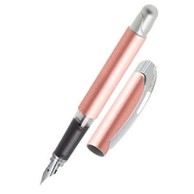 Image de ONLINE stylo à encre College Metallic Rose │ plume ergonomique pour l&#039;école moyenne, partie soft grip cartouches d&#039;encre standard rechargeable │idéal enfants