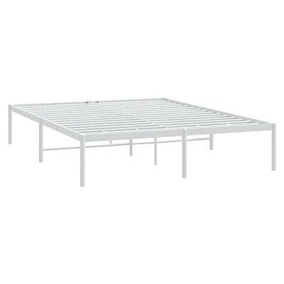 Image de vidaXL Cadre de lit métal sans matelas blanc 140x200 cm350914