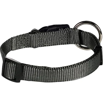 Afbeelding van Hond Halsband Ziggi Donkergrijs S 30 45cm 15mm