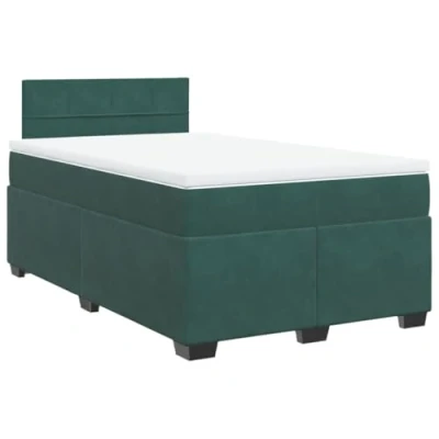 Afbeelding van vidaXL Boxspring met matras fluweel donkergroen 120x190 cm