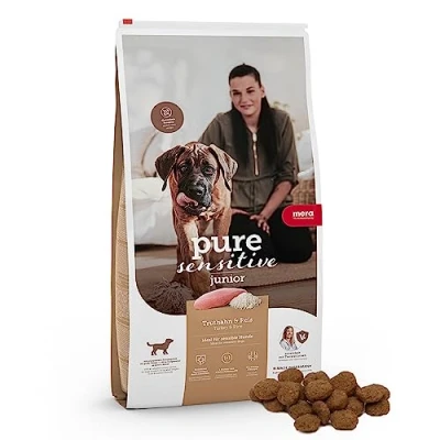 Afbeelding van 2x12,5kg MERA pure sensitive Junior Kalkoen &amp; Rijst Hondenvoer