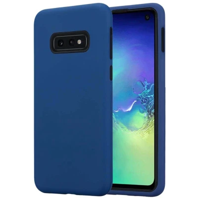 Afbeelding van Cadorabo Hoesje geschikt voor Samsung Galaxy S10e in Donker Blauw Hybride beschermhoes met TPU siliconen binnenkant en 2 delige kunststof buitenkant