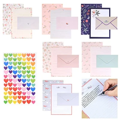 Afbeelding van 36 vellen briefpapier en enveloppen, A5 motiefpapier 18 enveloppen voor kantoor, thuis, school
