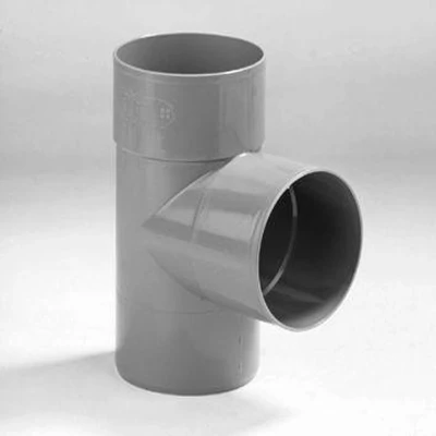 Afbeelding van Dyka T stuk 2x mof 1x spie 90 PVC grijs keurmerk BRL2012 100mm