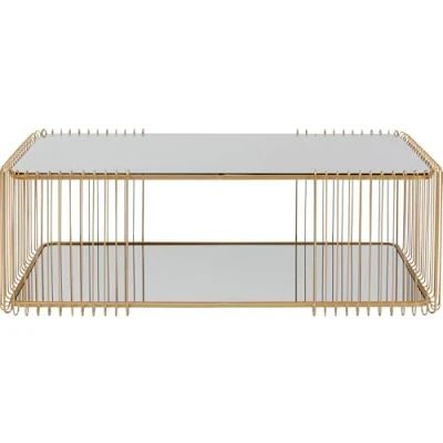 Afbeelding van Salontafel Wire Double 120x60cm goud Kare Design
