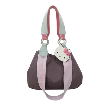 Afbeelding van Fritzi aus Preußen Schoudertas Izzy Mini Canvas Shoulder Bag Purple Cat Donkerpaars