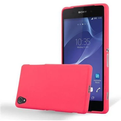 Afbeelding van Cadorabo Hoesje geschikt voor Sony Xperia Z2 in FROST ROOD Beschermhoes gemaakt van flexibel TPU silicone Case Cover