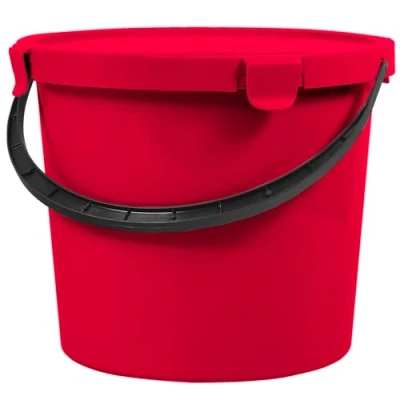Afbeelding van Plast Team Berry Emmer met deksel Rood 10L