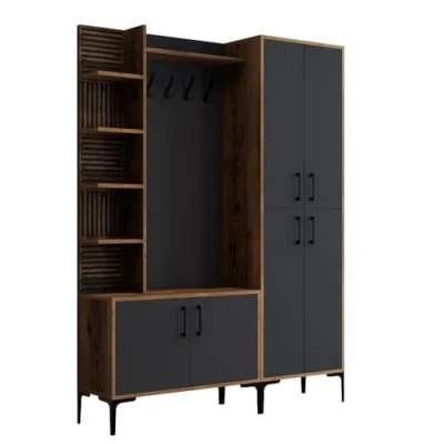 Afbeelding van Woody Fashion vestiaire Antraciet Notenhout Dikte 18 mm