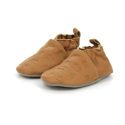 Afbeelding van Robeez BEAR&#039;S WALK Unisex Pantoffels voor kinderen, Maat: 17/18, Camel Leer