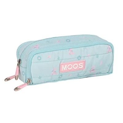 Afbeelding van Pennenetui met 3 vakken Moos Garden 21 x 8 cm Turkoois