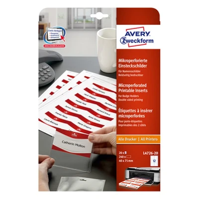Image de Avery Name badges Printable inserts cartes pour 240 carte(s)