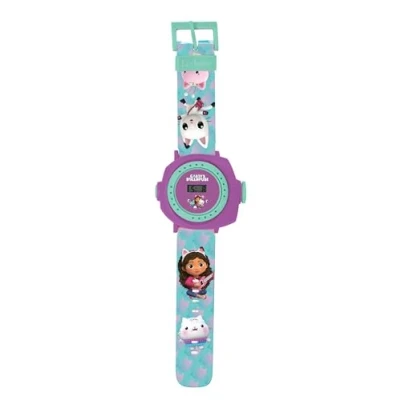 Image de Lexibook, Gabby et la Maison Magique, Montre bracelet ajustable avec projections, Projette 20 images de série Gabby&#039;s Dollhouse, Écran digital, pour Enfant, Bleu/violet, DMW050GDH