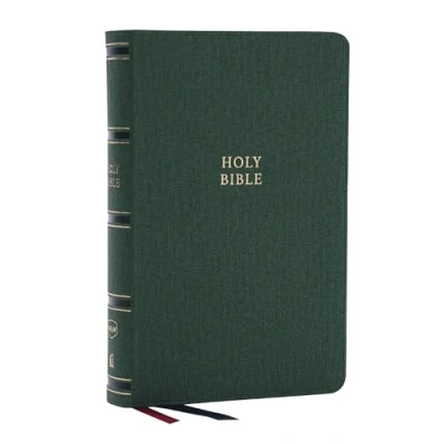 Afbeelding van NKJV, Single Column Reference Bible, Verse by verse, Green Leathersoft, Red Letter, Comfort Print