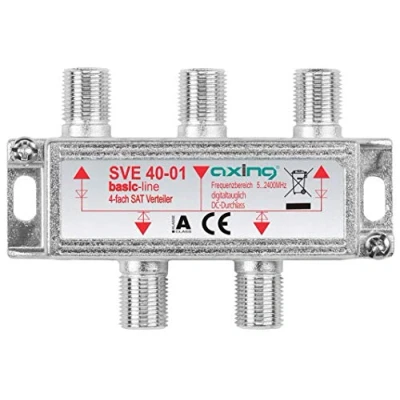 Afbeelding van Axing SVE 40 01 4 weg satellietsplitter 5 2400 MHz inclusief terrestrische, met DC doorgang