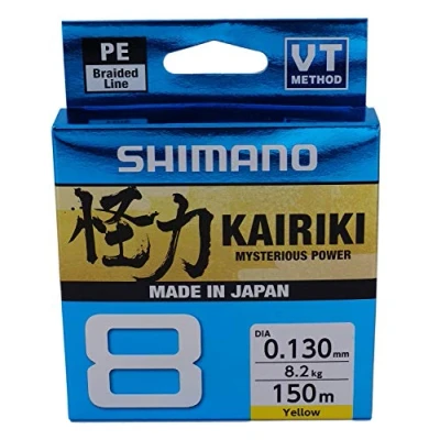 Afbeelding van Shimano Kairiki 8 150m Yellow 0.100mm/6.5kg Gevlochten lijn