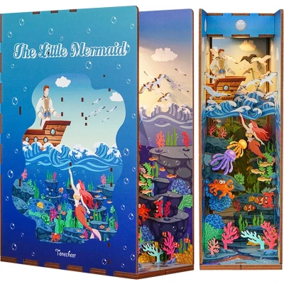 Afbeelding van Tonecheer Book Nook: The Little Mermaid Houten 3D puzzel Verlicht Sensor DIY miniatuurhuis TQ112