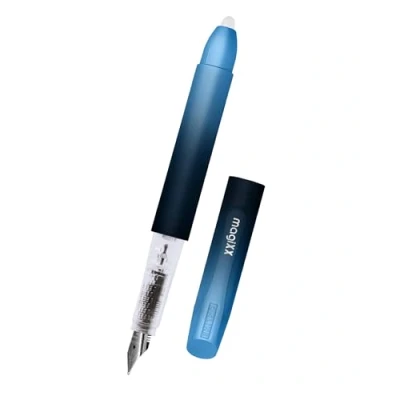 Afbeelding van Online magiXX Deep Ocean vulpen met uitwisbare blauwe inkt en 1 Magic XX cartridge voor schrijven, wissen corrigeren in één pen, cadeau school universiteit