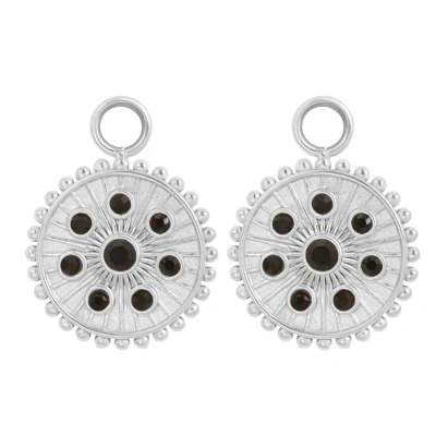 Afbeelding van Midnight Black Diamond iXXXi Hoop Charms Silver