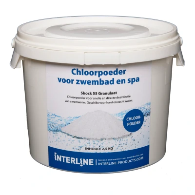 Afbeelding van Interline Chloorgranulaat 2,5 Kg Wit Zwembad Schoonmaak