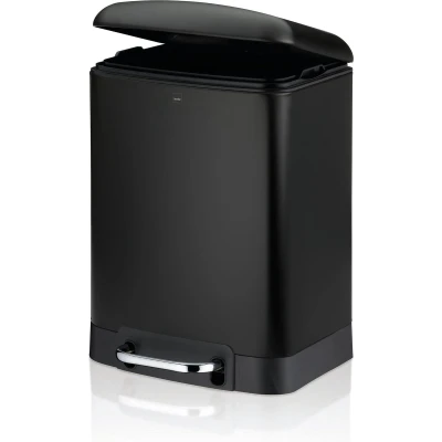 Afbeelding van Afvalemmer, RVS, Zwart, 6 L Kela Davino