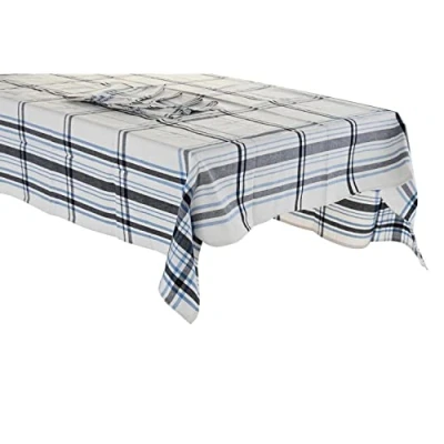 Afbeelding van Placemat en servetten DKD Home Decor 150 x 0,5 cm Zwart Beige Blauw Wit