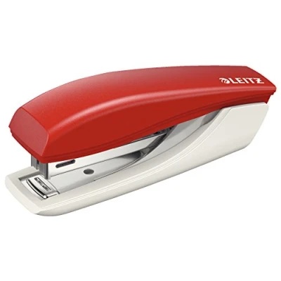 Afbeelding van Leitz Mini desktop nietmachine, capaciteit 10 vellen, rood, ergonomische behuizing, productlijn NeXXt, 55170025