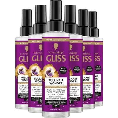 Afbeelding van 3x Gliss Anti Klit Spray Full Hair Wonder 200 ml
