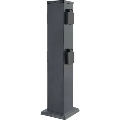 Afbeelding van Heitronic 501335 Stopcontactsplitter Antraciet Kinderbeveiliging
